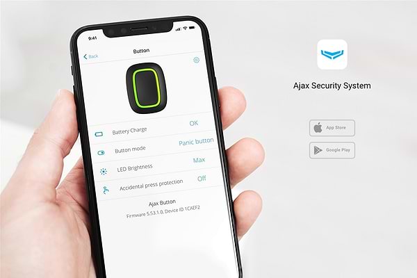 Фото - Пульт для управління приладами Ajax Button чорна (000014728)