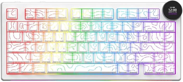 Клавиатура беспроводная Ajazz AK820 V2 White Peach Switch (AK820-V2-WP-S-W)