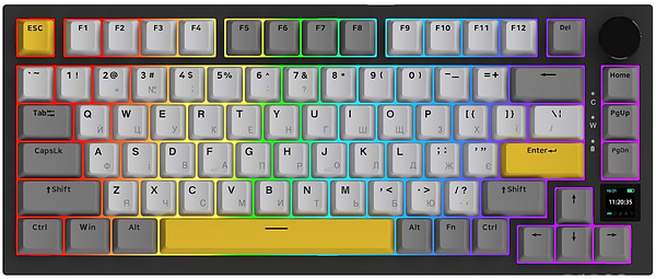 Фото - Клавіатура бездротова ігрова Ajazz AK820 Pro Flying Fish Switch (AK820PRO-FF-BGY)