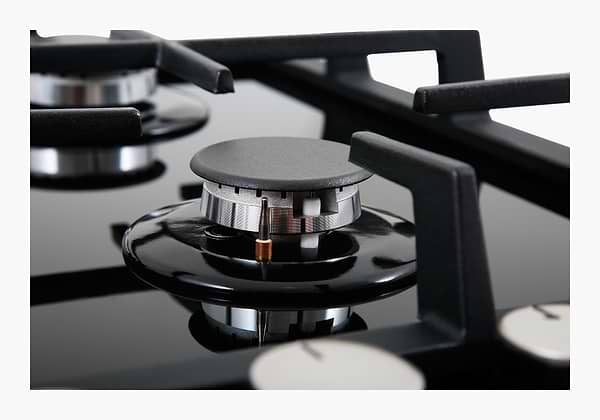 Фото - Комплект техніки Interline Варильна поверхня + Витяжка вбудована Interline HGG 764 FGT BA + DELI BL A/60/2/T