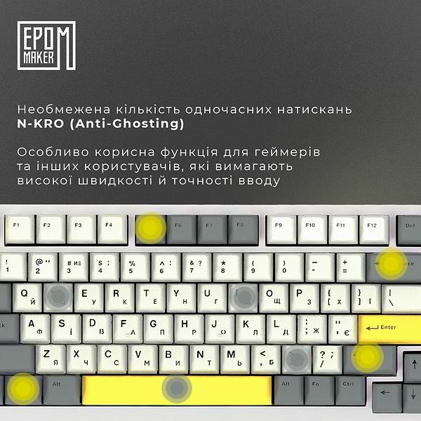 Фото - Клавиатура беспроводная игровая EPOMAKER AK820 Pro Flying Fish Switch Hot-Swap White (AK820-PRO-W-FF)