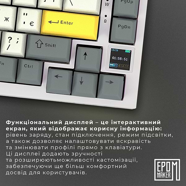 Фото - Клавиатура беспроводная игровая EPOMAKER AK820 Pro Flying Fish Switch Hot-Swap White (AK820-PRO-W-FF)