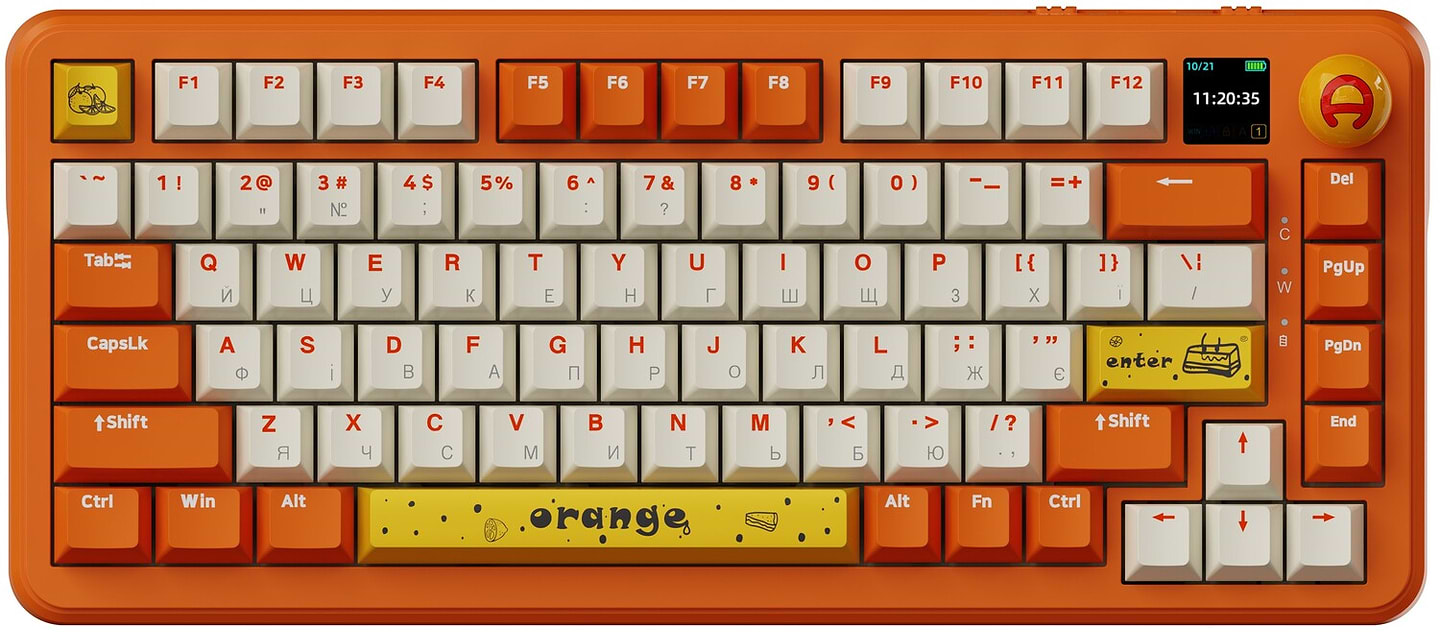Клавіатура бездротова ігрова Ajazz AK820 MAX Avocado Switch (AK820MAX-AS-OW) - Фото 1