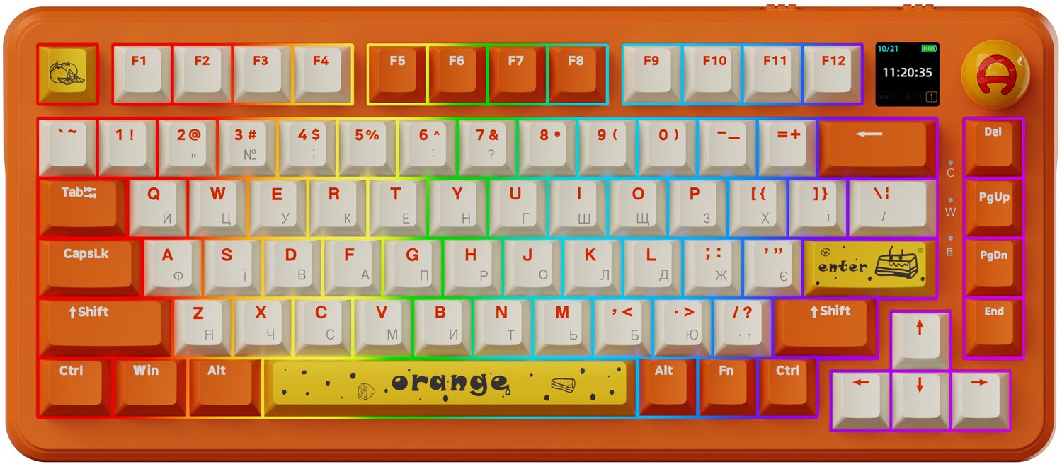 Фото - Клавіатура бездротова ігрова Ajazz AK820 MAX Avocado Switch (AK820MAX-AS-OW)