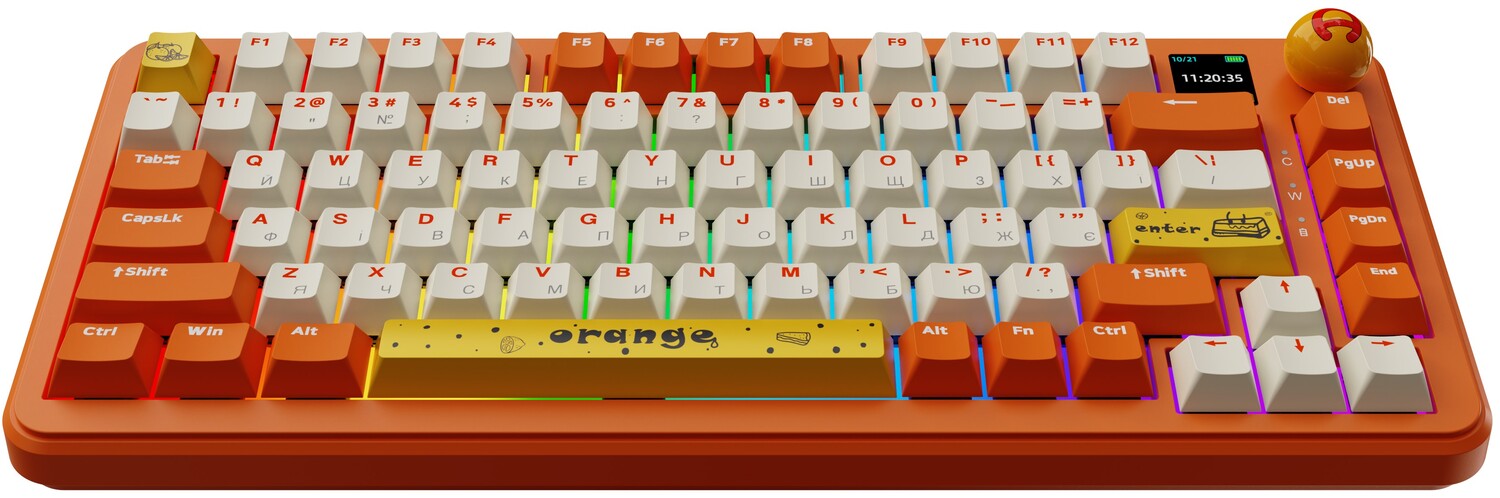Фото - Клавіатура бездротова ігрова Ajazz AK820 MAX Avocado Switch (AK820MAX-AS-OW)