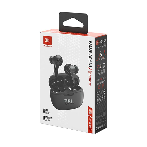 Фото - Навушники вкладиші бездротові TWS JBL Wave Beam Black (JBLWBEAMBLK)