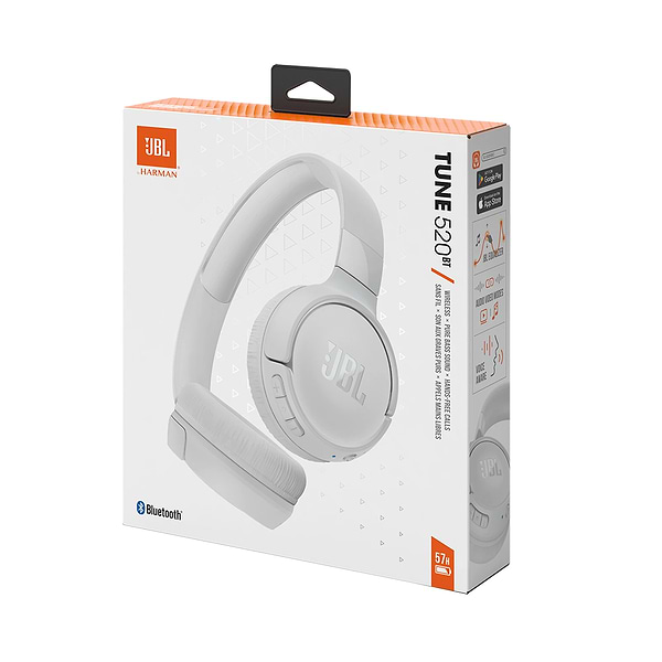 Фото - Навушники накладні бездротові JBL Tune 520BT White(JBLT520BTWHTEU)