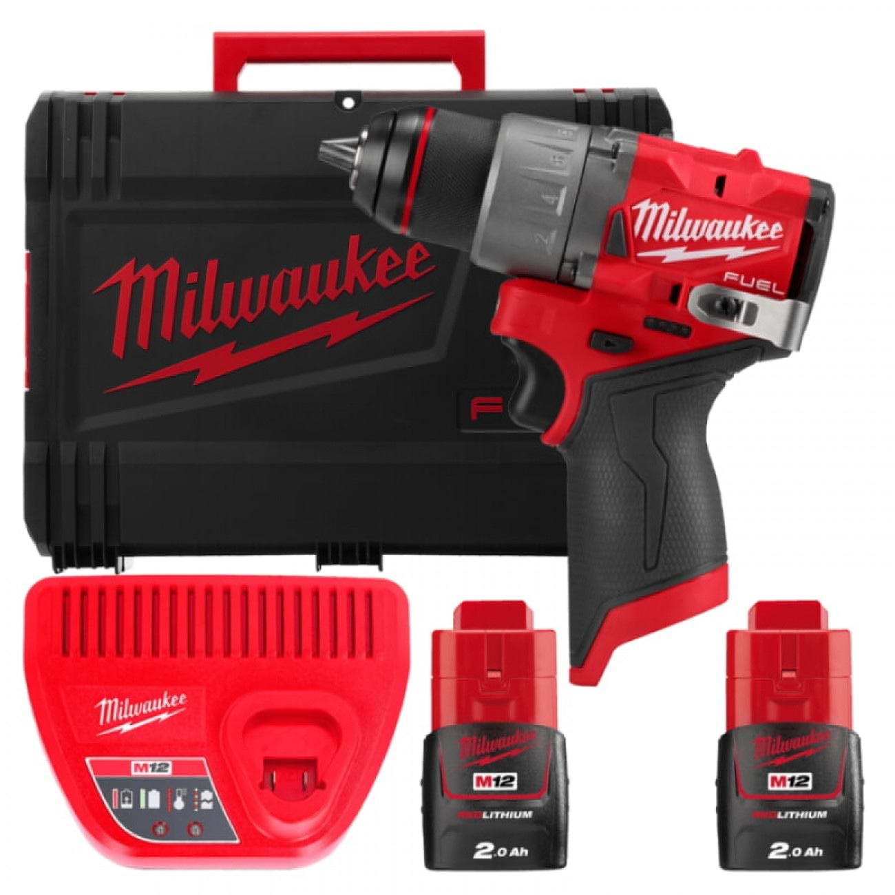 Дриль-шуруповерт Milwaukee M12 FDD2-202X, 37Нм (4933479873)