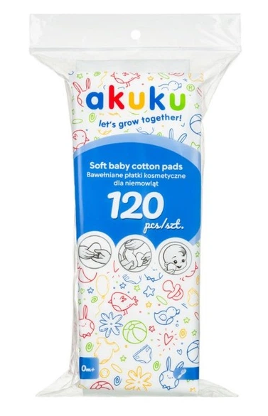 Ватні диски дитячі Akuku 120 шт. (A0714)
