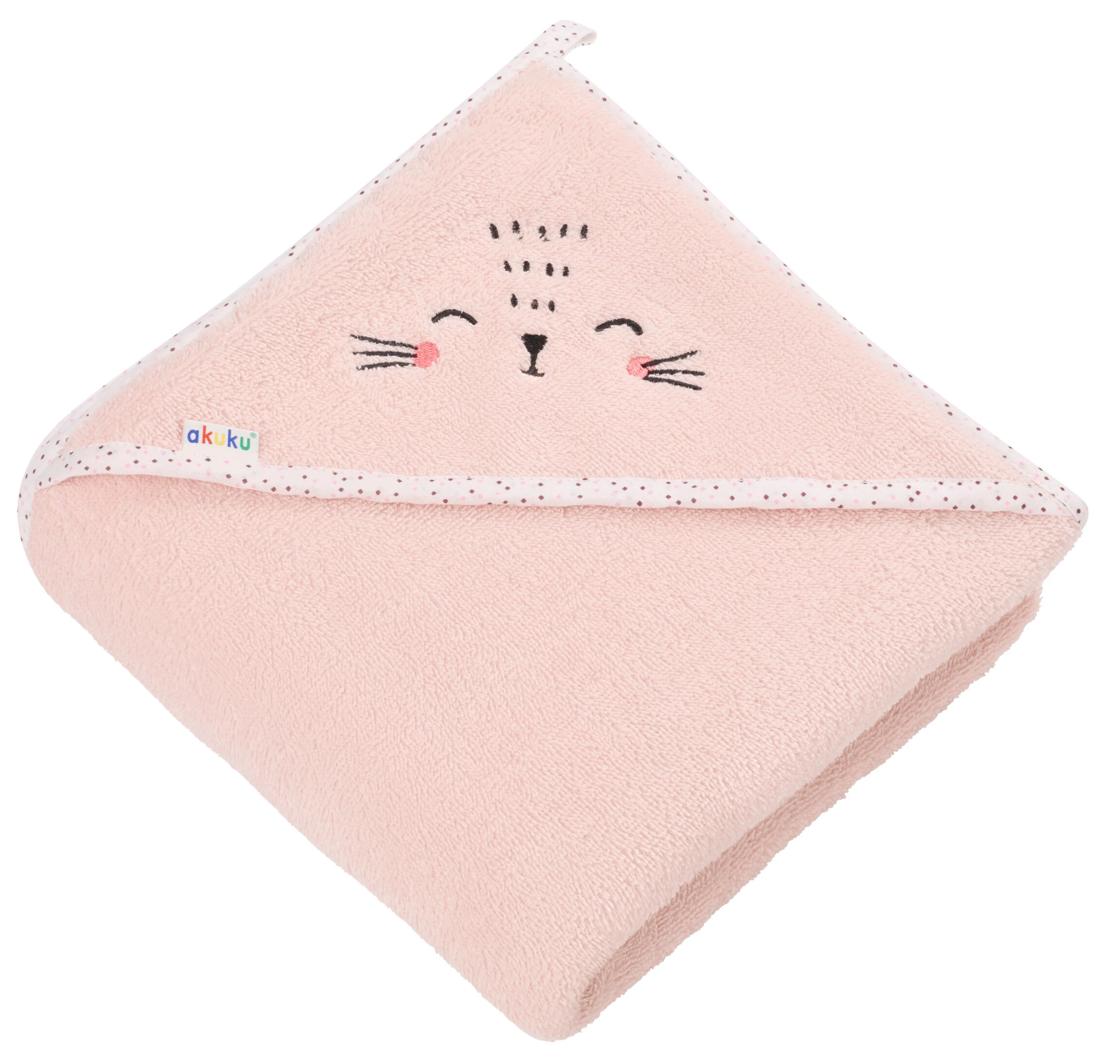 Полотенце махровое детское Akuku с капюшоном Котик (A0664)