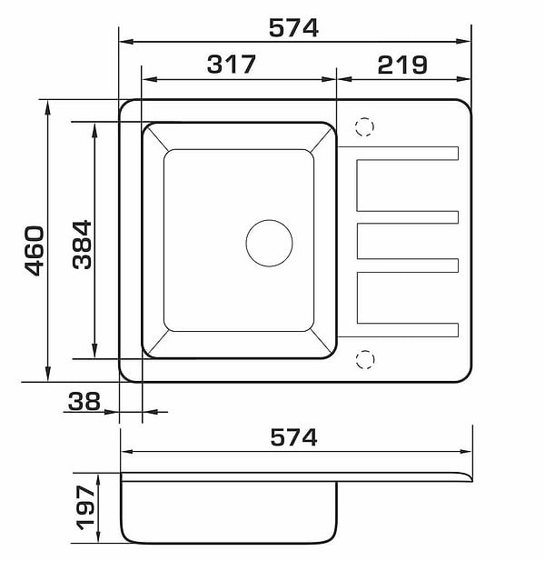 Фото - Мийка кухонна GRANADO ALANIS Terra