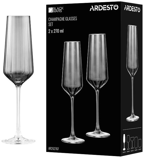 Фото - Набор бокалов Ardesto Black Mars Alcor 270 мл 2 шт (AR2627GF)