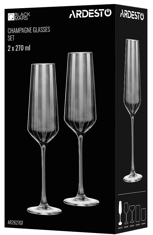 Фото - Набор бокалов Ardesto Black Mars Alcor 270 мл 2 шт (AR2627GF)