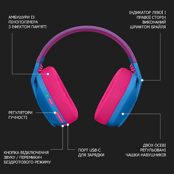 Фото - Гарнітура бездротова ігрова Logitech G435 Blue (981-001062)