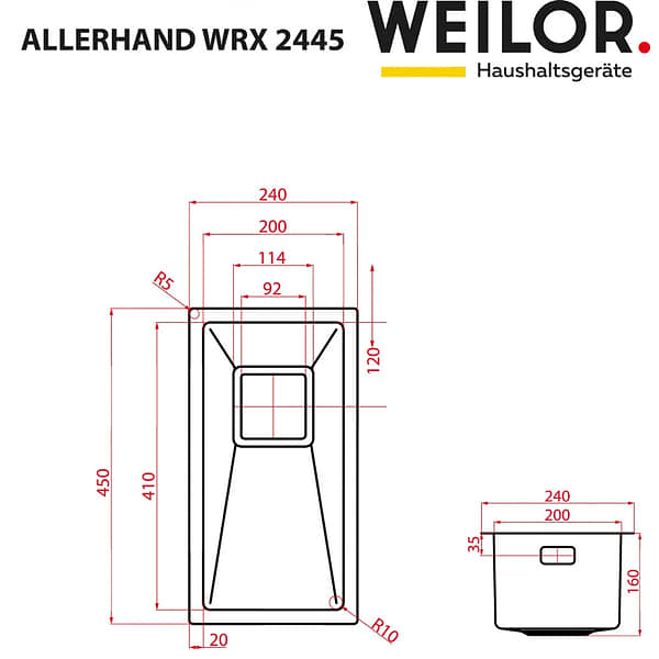 Фото - Мийка кухонна Weilor Allerhand WRX 2445