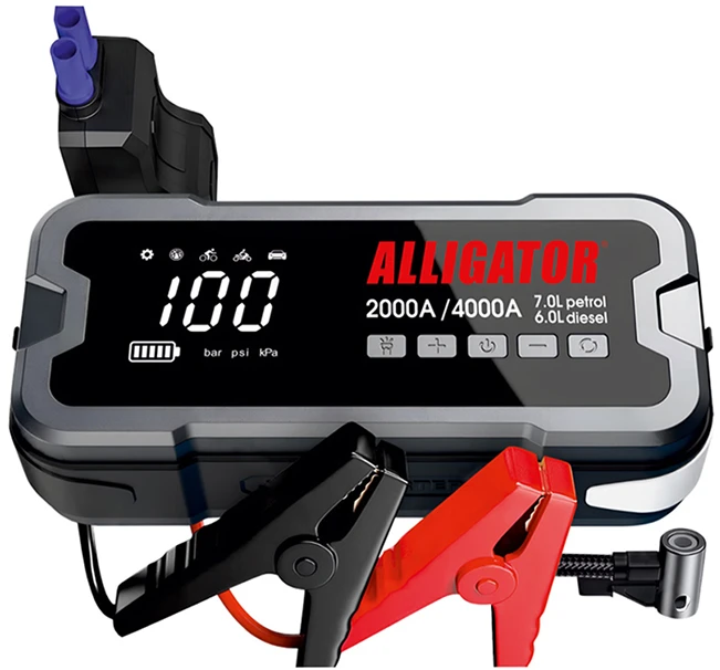 Пусковий пристрій ALLIGATOR 24000mAh 2000A/4000A (JS850)