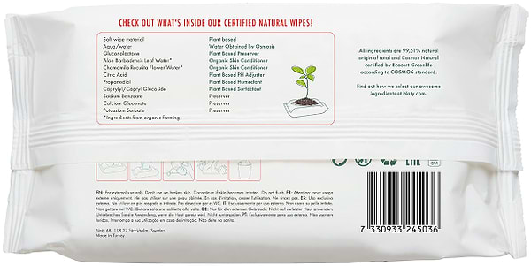 Фото - Серветки вологі для дітей Eco By Naty Органічні з алое (245036)