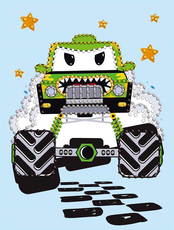 Фото - Алмазний живопис Ideyka Машинка зелена 15x20 см (AMV1227)