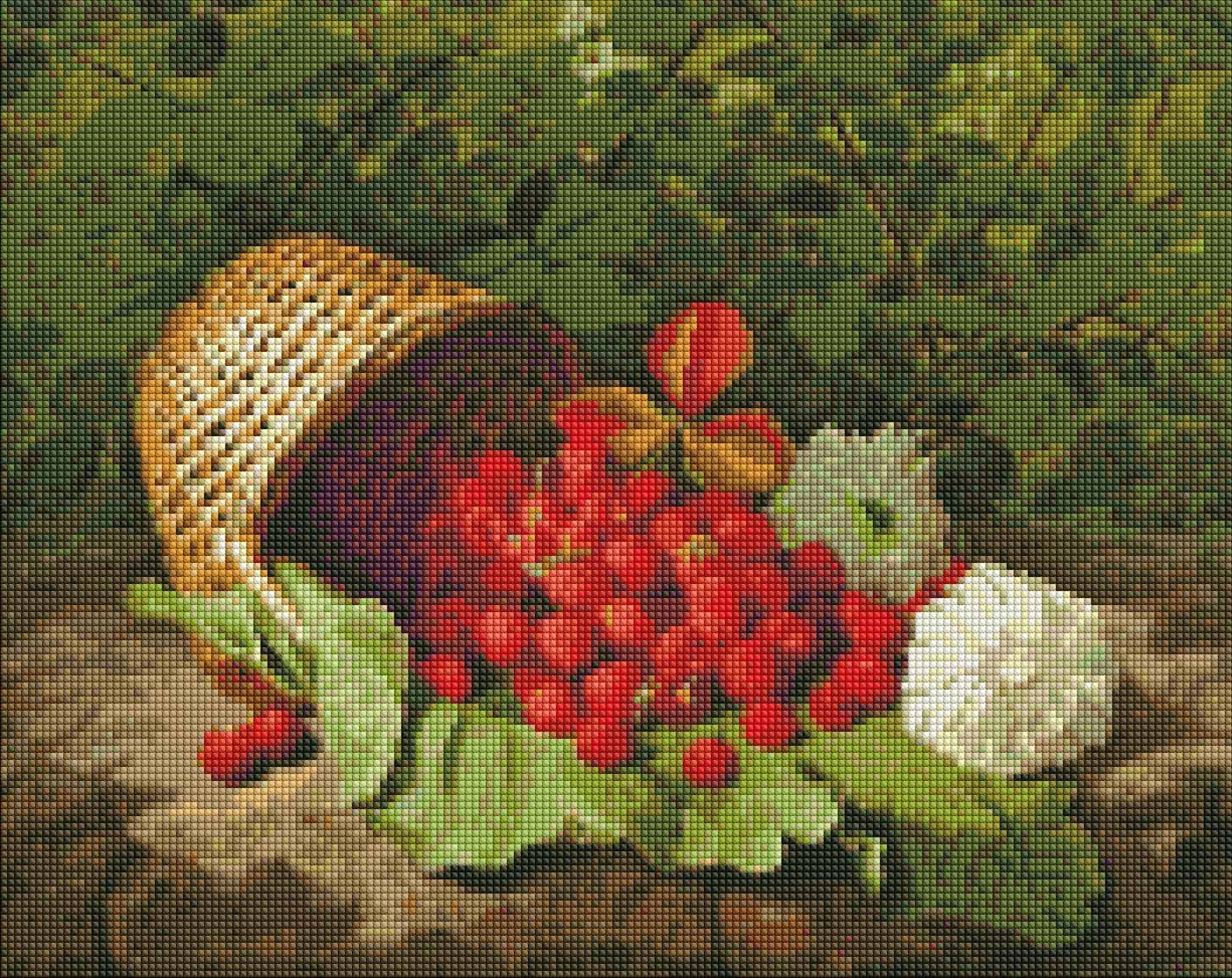 Алмазний живопис Ideyka без підрамника Кошик з полуницею 40х50 см (AMC20138)