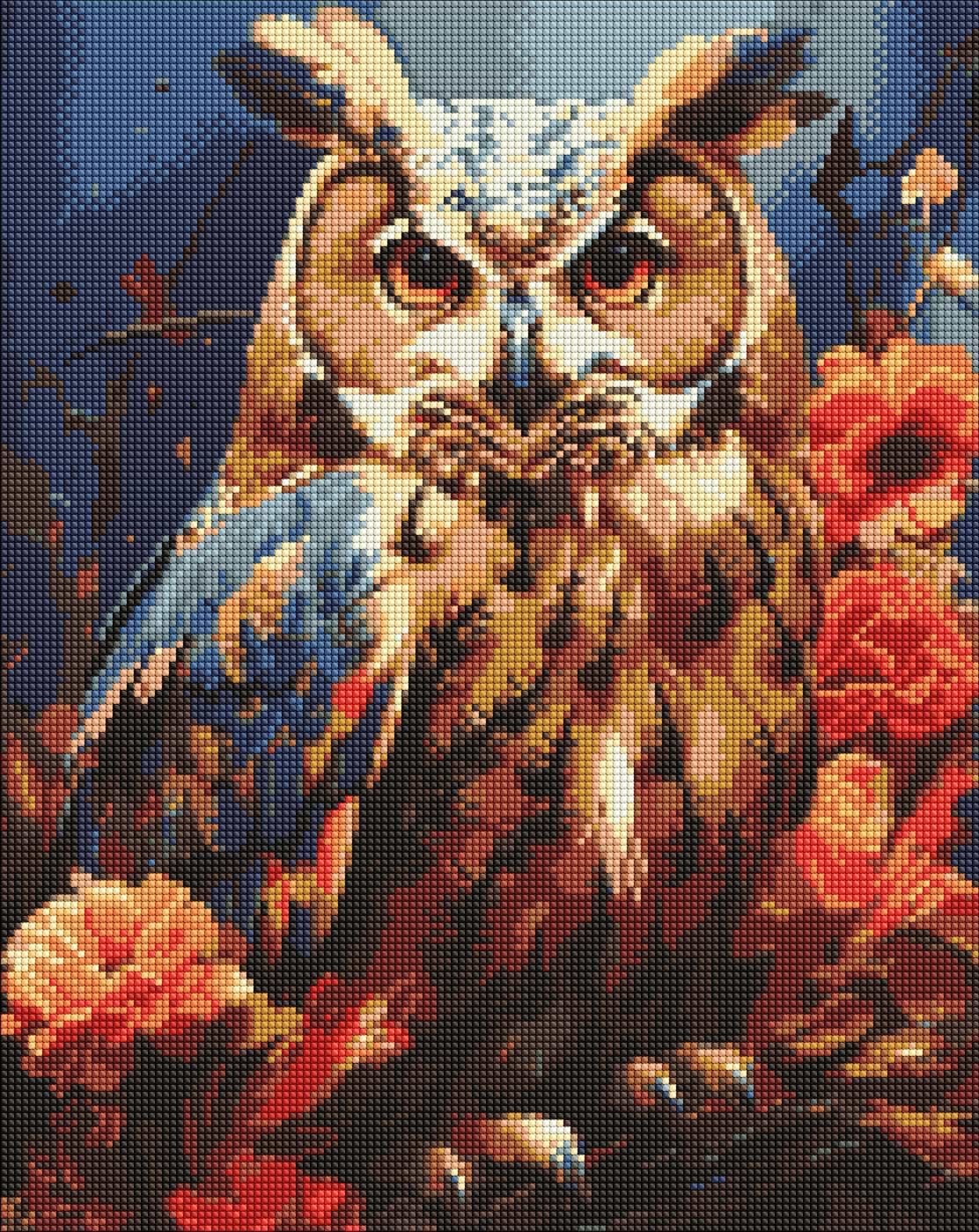 Алмазний живопис Ideyka без підрамника Лісовий пугач 40х50 см (AMC20149)