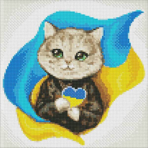 Фото - Алмазний живопис Ideyka З Україною в серці 30х30 см (AMO7702)