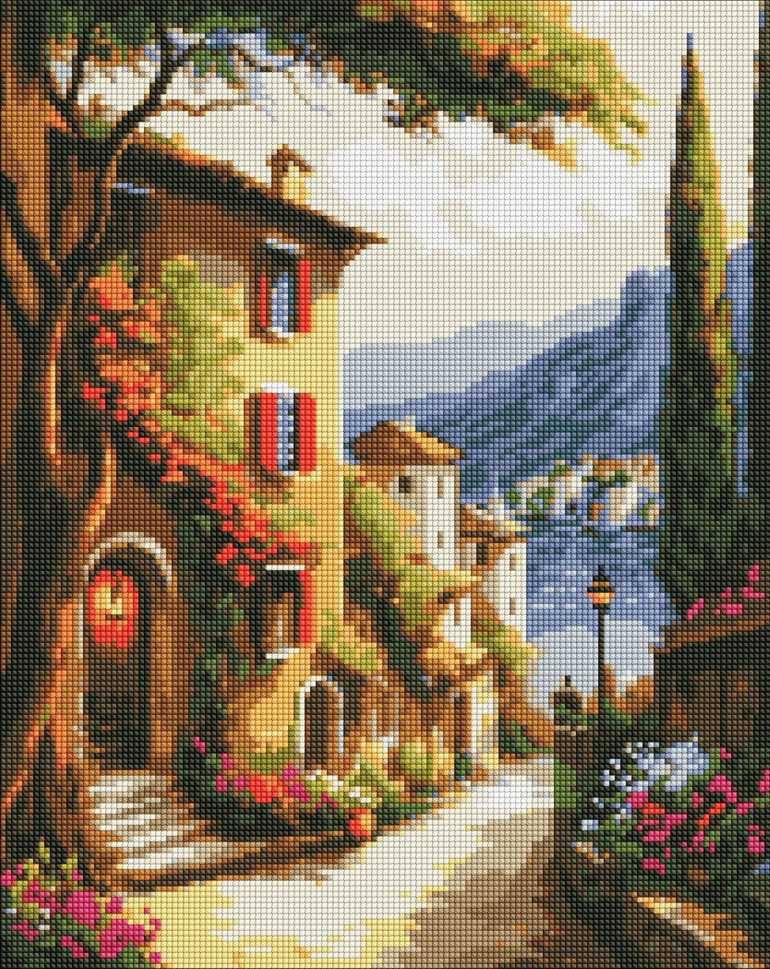 Алмазний живопис Ideyka Курортне містечко 40х50 см (AMO7746)