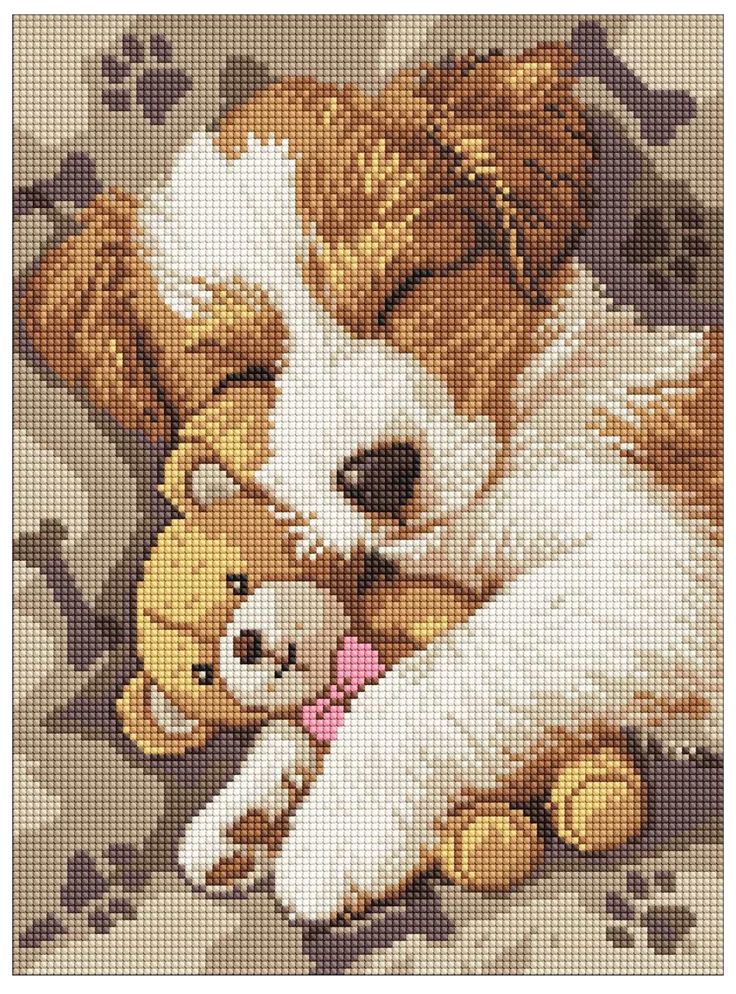 Алмазная живопись Ideyka Спящий джек-рассел 30х40 см (AMO8036)