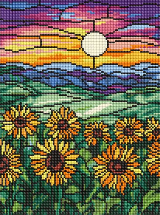 Алмазная живопись Ideyka Поле подсолнухов 30х40 см (AMO8072)