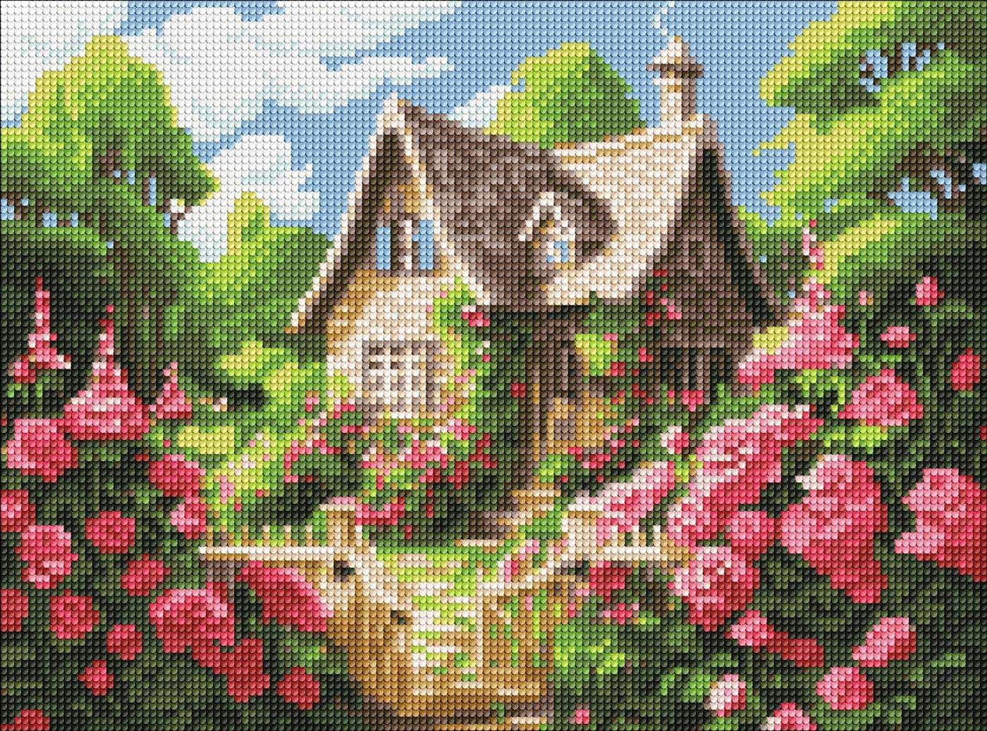 Алмазная живопись Ideyka Уютный домик 30x40 см (AMO8141)