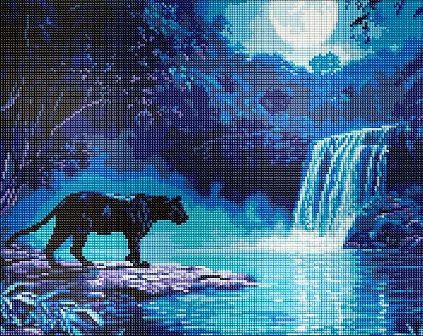 Фото - Алмазний живопис Ideyka Нічний хижак 40х50 см (AMO8184)