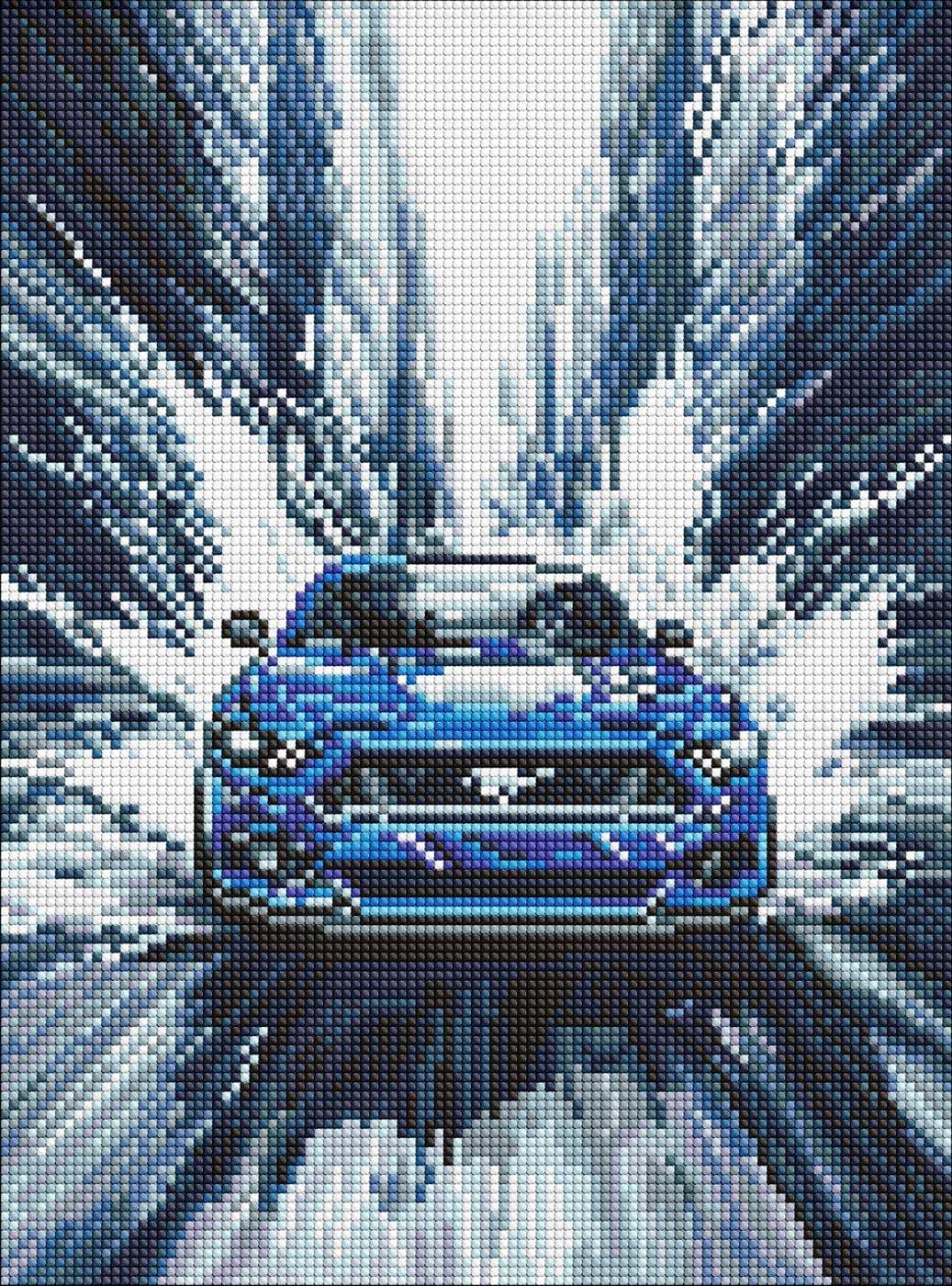 Алмазная живопись Ideyka Синий мустанг 30х40 см (AMO8249)