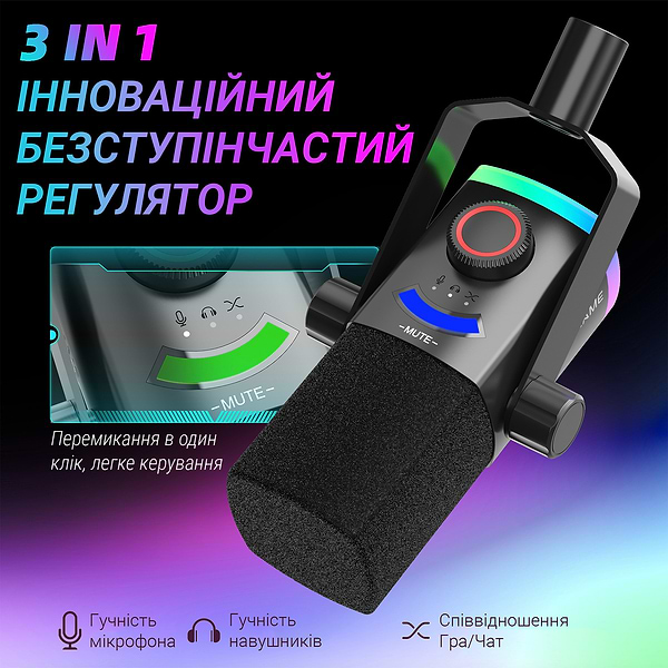Фото - Микрофон для компьютера проводной Fifine AM8PROT USB/XLR Black