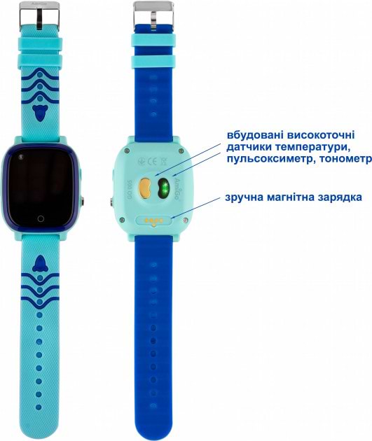 Фото - Уцінка - Дитячий годинник AmiGo GO005 4G WIFI Thermometer Blue #