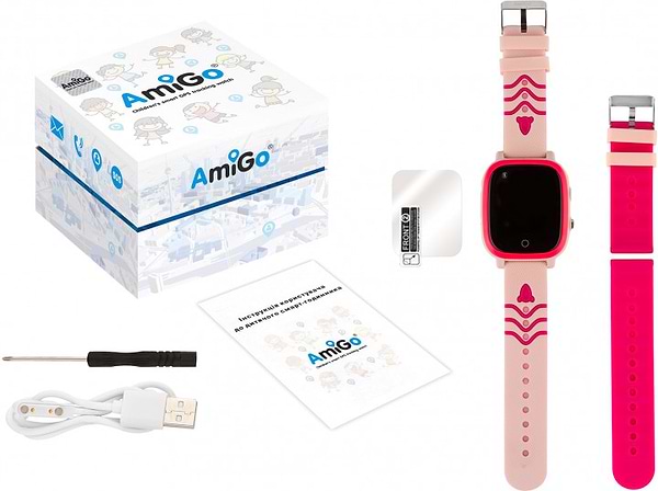 Фото - Мікропошкодження - Дитячий годинник AmiGo GO005 4G WIFI Thermometer Pink