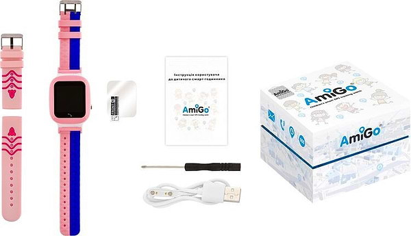 Фото - Уценка - Детские часы AmiGo GO004 Splashproof Camera+LED Pink