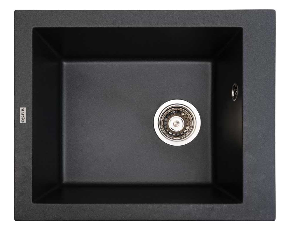 Мойка кухонная Ventolux Amore (BLACK MATT QUARTZ) 500x410x190