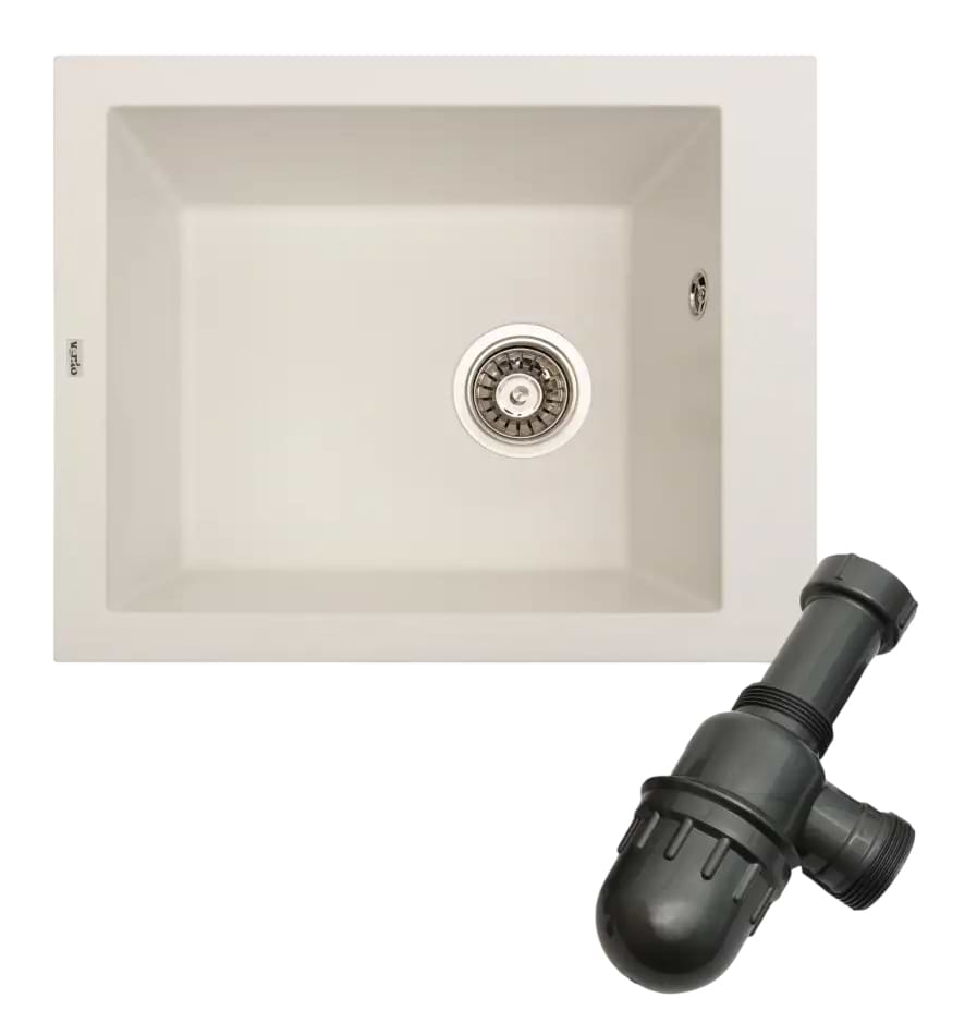 Мойка кухонная Ventolux AMORE (WHITE QUARTZ) 500x410x190