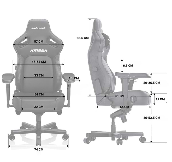Фото - Кресло для геймеров Anda Seat Kaiser 4 Size XL Black Linen Fabric (AD12YDDC-XLL-20-B-CF)