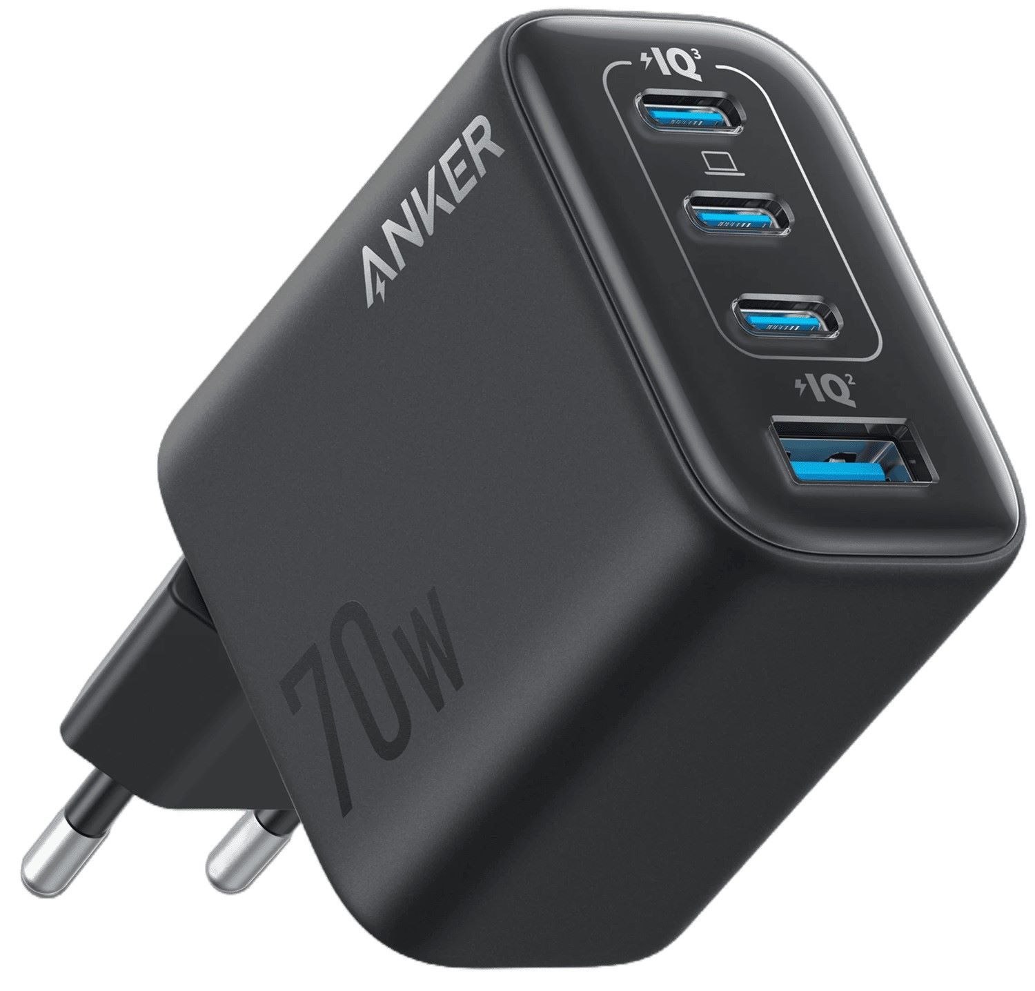 Сетевое зарядное устройство Anker Charger 70W 3xUSB-C PD 3.0 & 1xUSB-A Black (A121CG11)