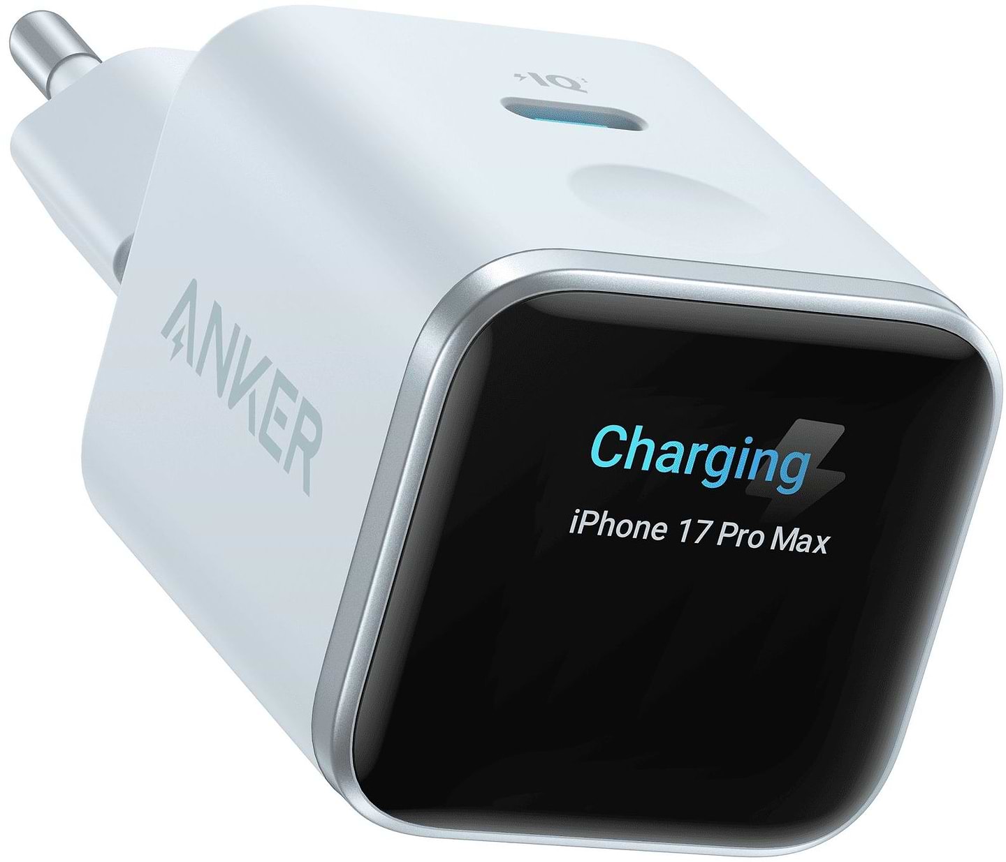 Мережевий зарядний пристрій Anker Nano Charger - 45W USB-C Smart Display Blue (A121DG31)