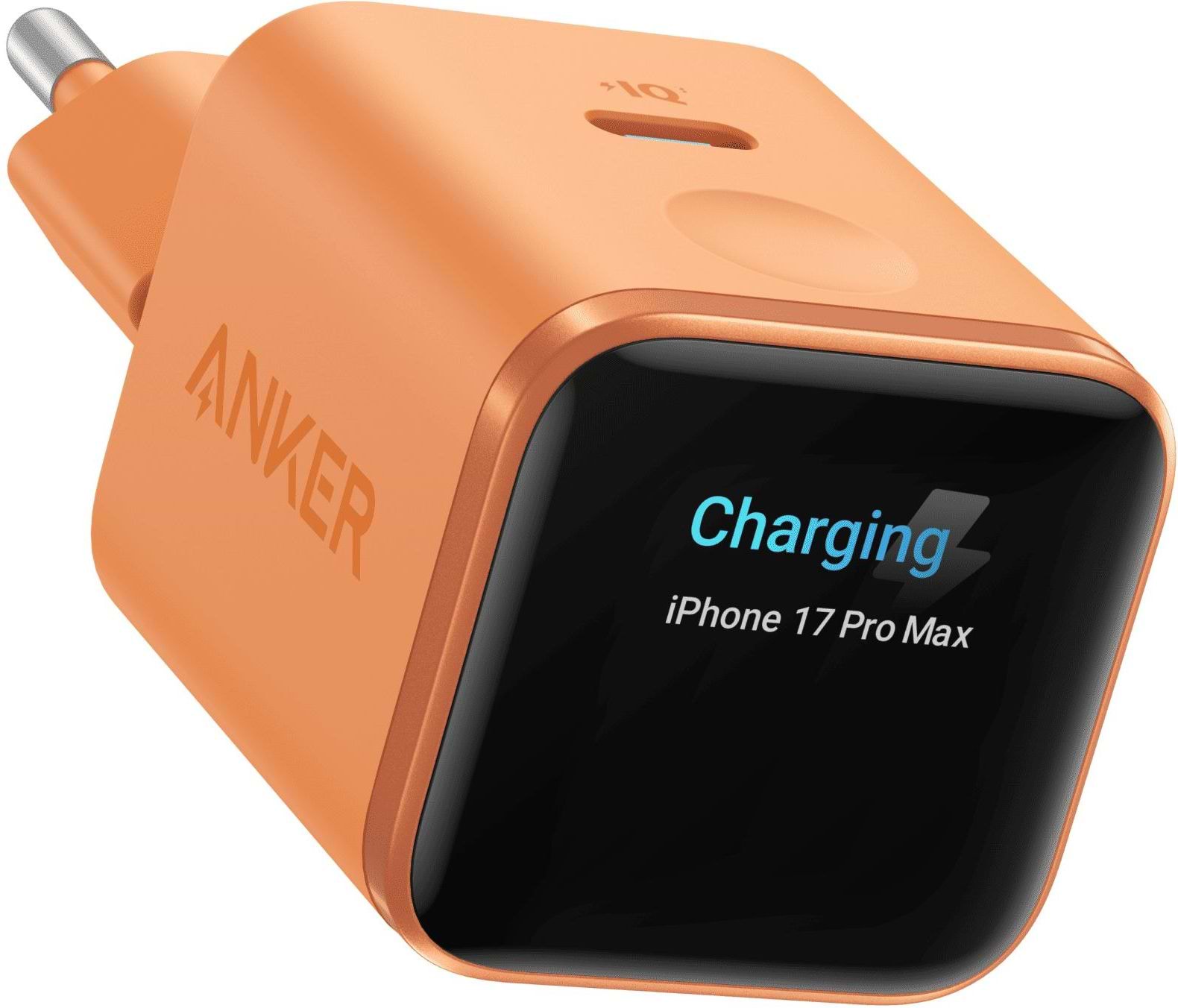 Мережевий зарядний пристрій Anker Nano Charger - 45W USB-C Smart Display Orange (A121DGO1)