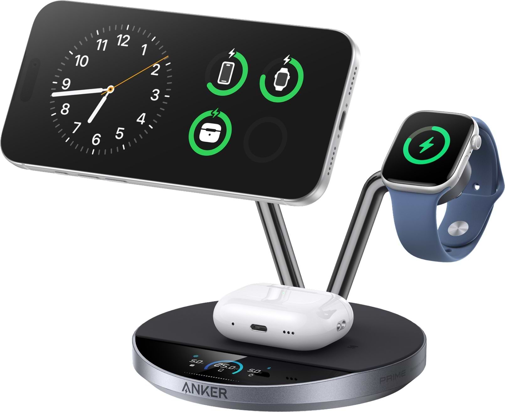 Бездротовий зарядний пристрій Anker Prime Wireless Charging Station 25W 3в1 Black (B25X7G11)