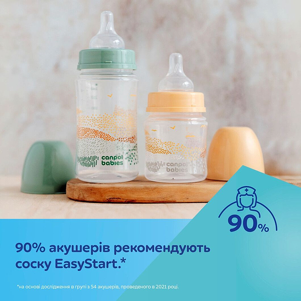 Фото - Пляшка для годування Canpol babies з широким отвором антиколікова Easystart MOUNTAINS 120 мл бежева (35/242_bei)