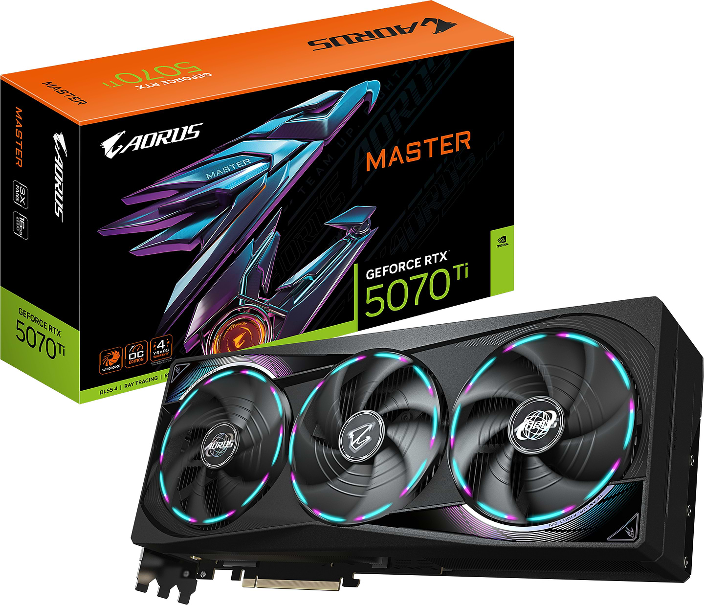 Відеокарта Gigabyte GeForce RTX 5070 Ti 16Gb AORUS MASTER (GV-N507TAORUS M-16GD)