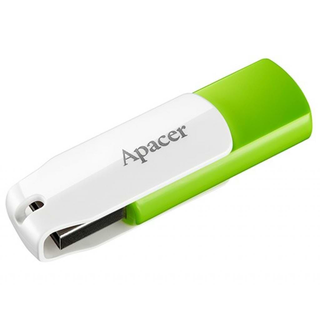 Флеш USB Apacer AH335 64GB USB 2.0 Green/White (AP64GAH335G-1) - Фото 1