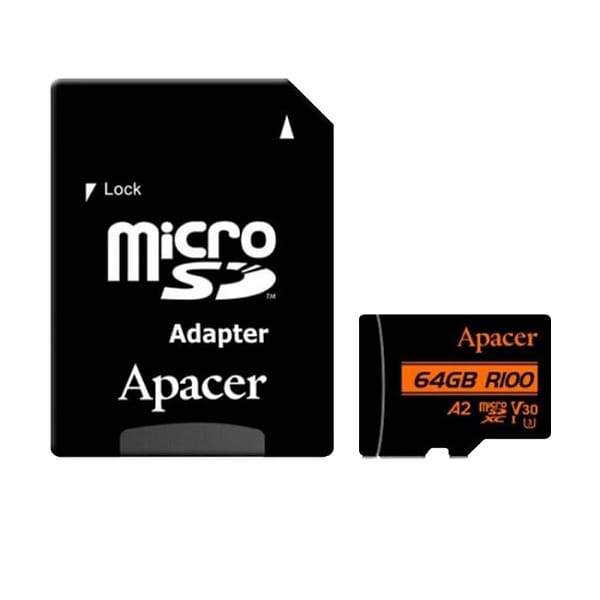 Фото - Карта памяти Apacer microSDXC 64GB UHS-I/U3 Class 10 (AP64GMCSX10U8-R) + SD адаптер