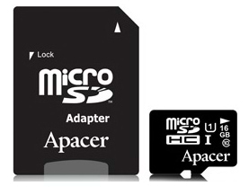 Фото - Карта пам'яті Apacer microSDHC 16 Gb UHS-I U1 + adapter (AP16GMCSH10U1-R)