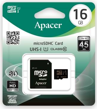 Фото - Карта пам'яті Apacer microSDHC 16 Gb UHS-I U1 + adapter (AP16GMCSH10U1-R)
