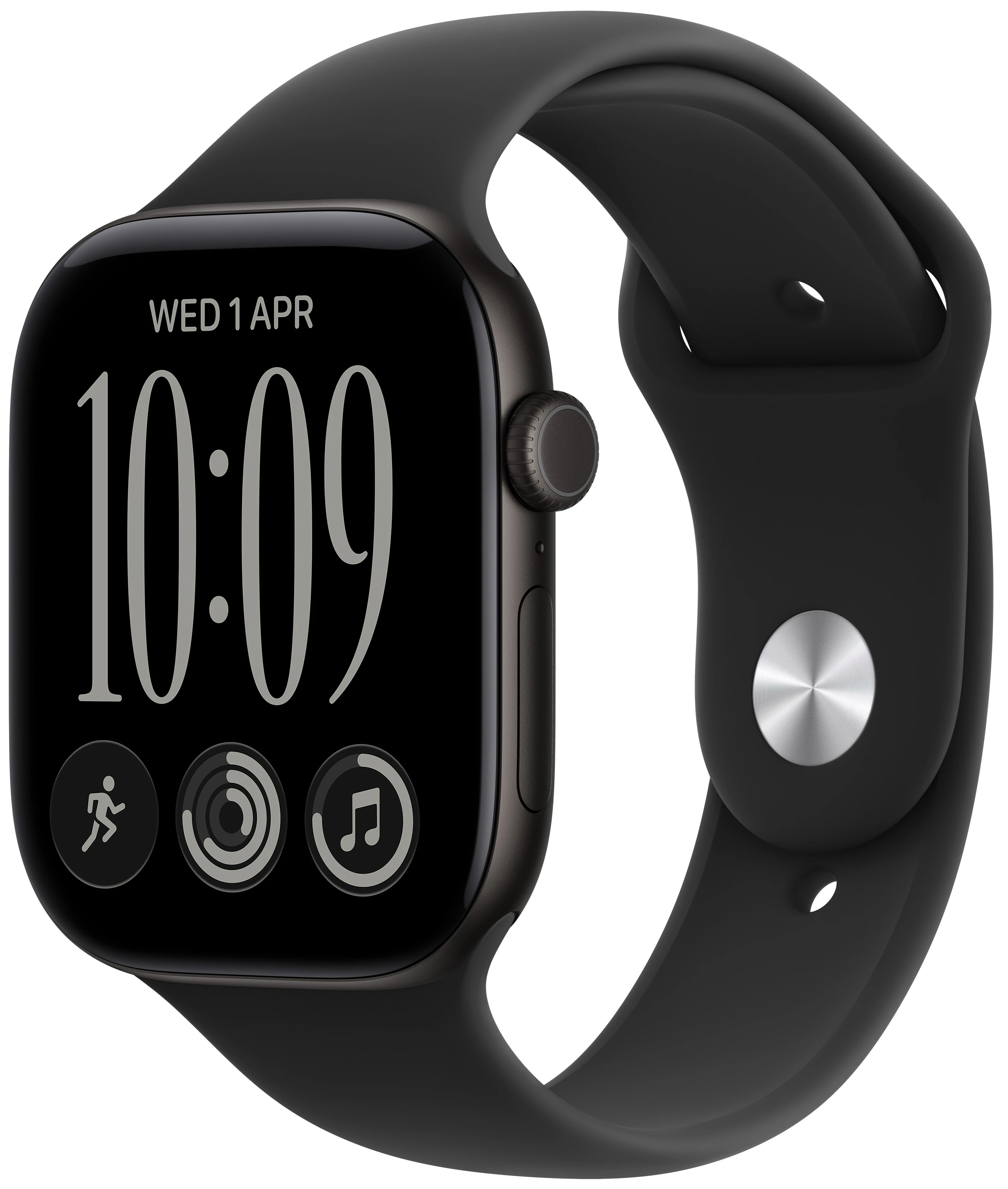 Смарт-часы Apple Watch Series 12 GPS + eSIM 42mm Black Aluminium Case with Black Sport Band - M/L
