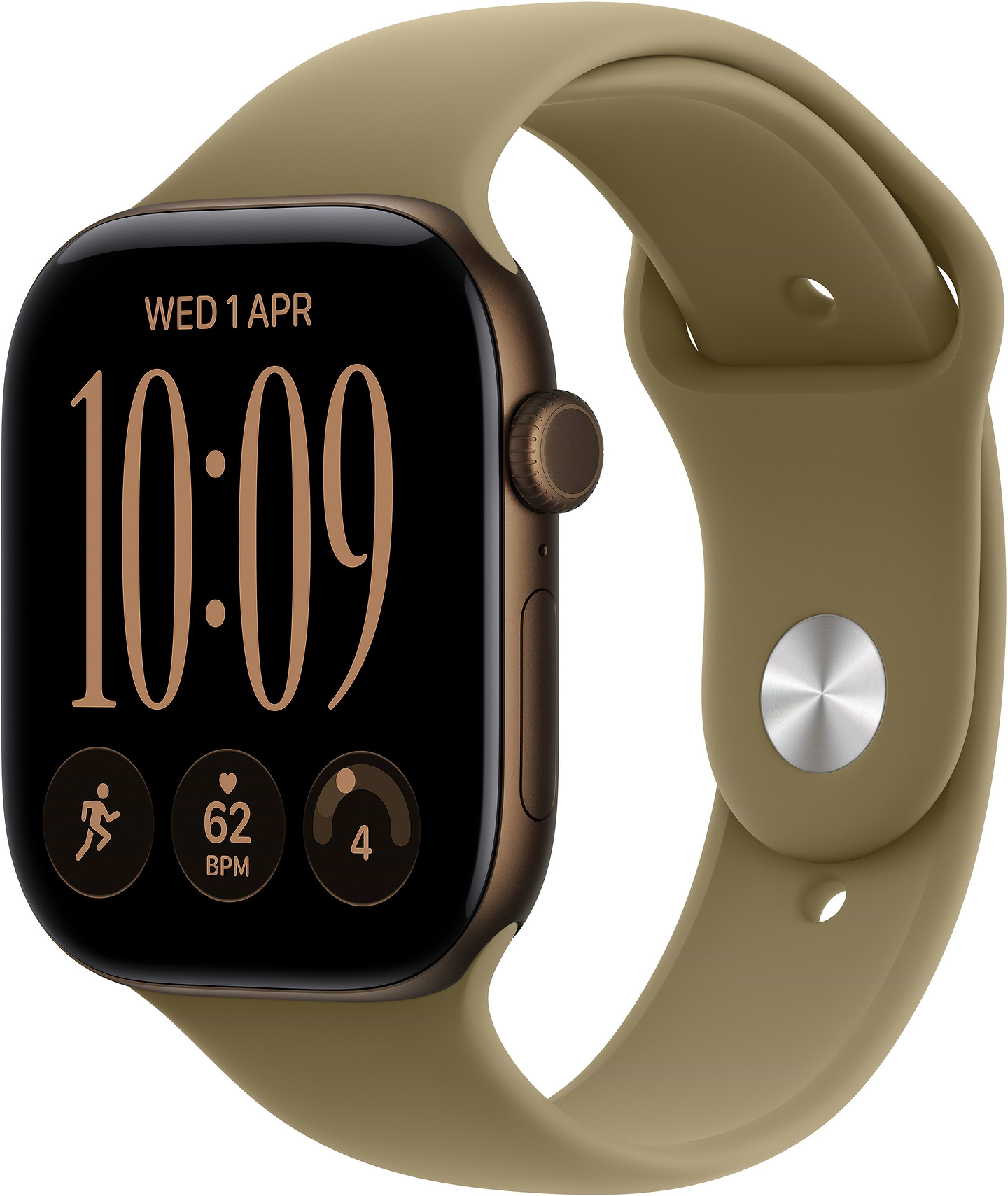Смарт-часы Apple Watch Series 12 GPS 42mm Dark Bronze Aluminium Case with Olive Sport Band - S/M